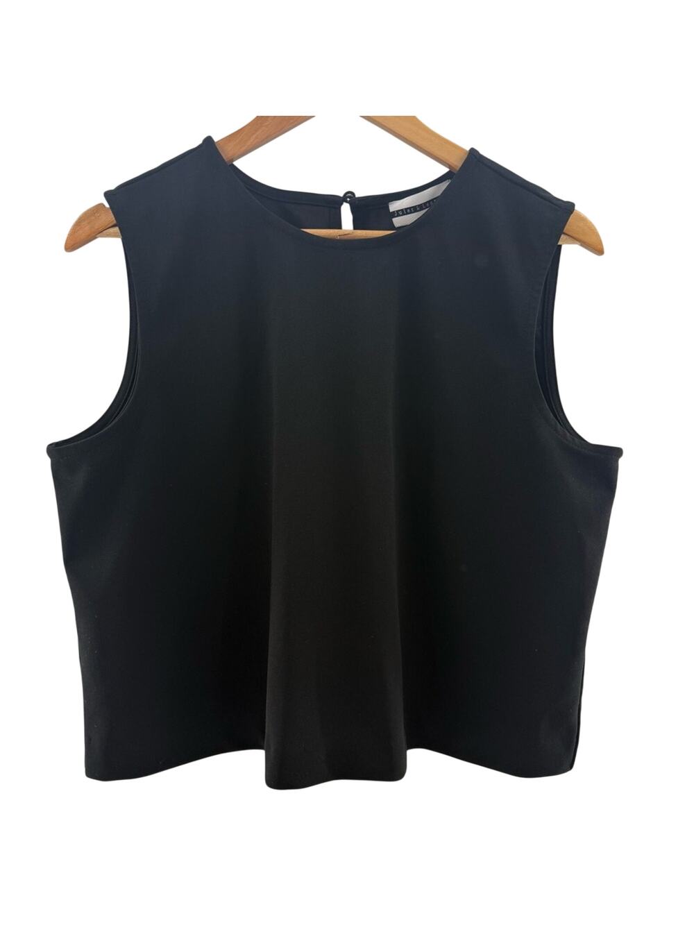 NWT Jules & Leopold Sleeveless Classic Cropped Blouse Shirt Black Size Large